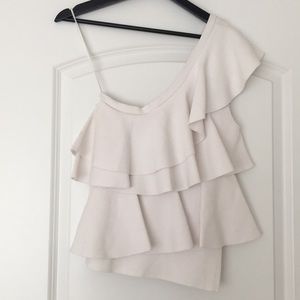 Zadig & Voltaire One Shoulder Ruffle Top